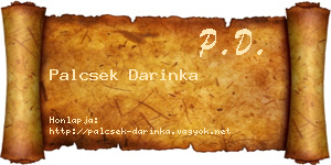 Palcsek Darinka névjegykártya